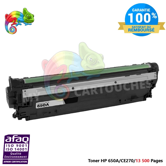 Toner Laser Pour HP 650A NOIR Toner laser HP ( CE270A) Compatible