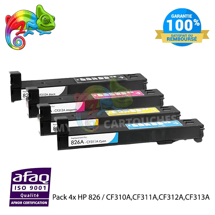 Pack 4 Toners HP 826A: Color LaserJet Enterprise M855dn, M880z