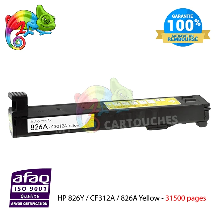 Toner HP 826A CF312A Jaune: Color LaserJet Enterprise M855dn, M880z