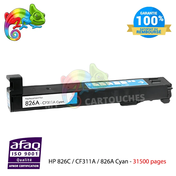 Toner HP 826A CF311A Cyan: Color LaserJet Enterprise M855dn, M880z