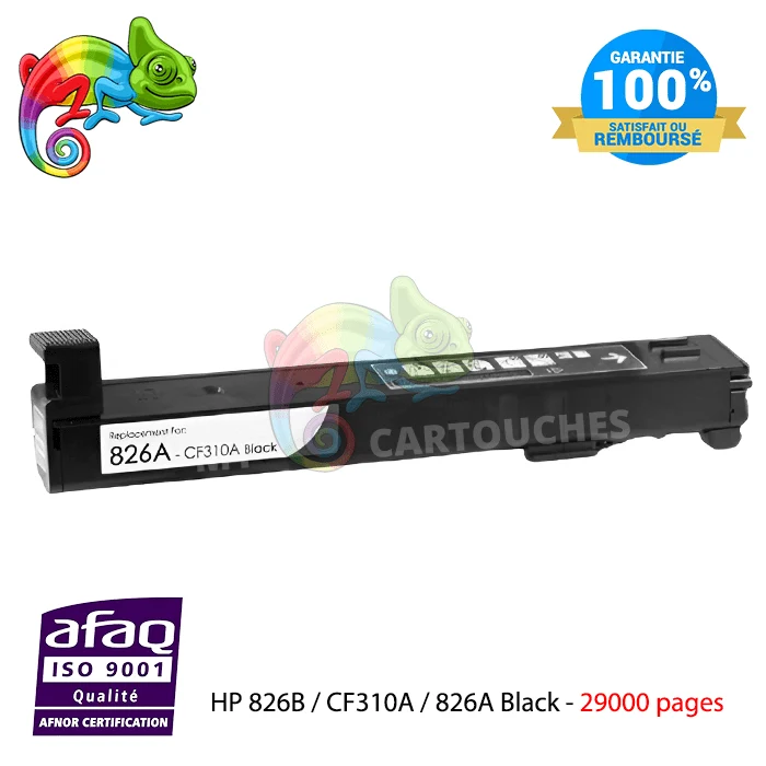 Toner HP 826A CF310A Noir: Color LaserJet Enterprise M855dn, M880z