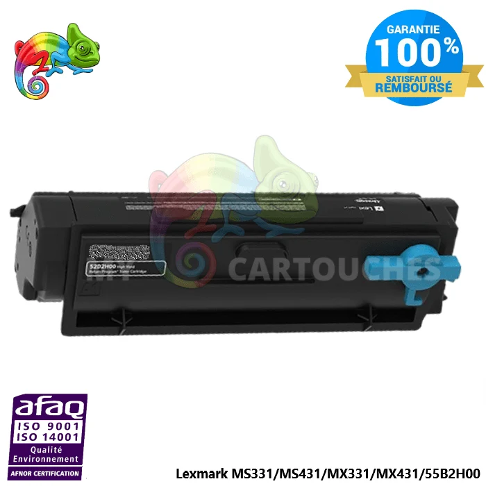 Toner Lexmark 552H 55B2H00 Noir: MS321 dn, MS421 dn, MX521