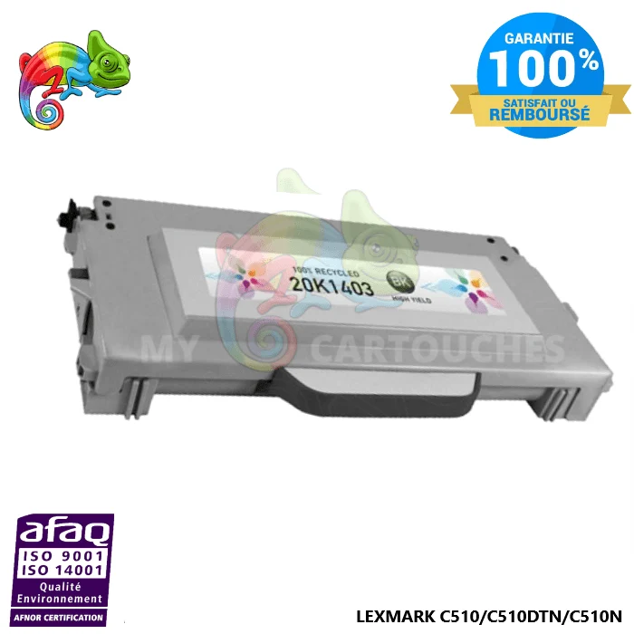 Toner laser compatible avec Lexmark C510 20K1403 Black
