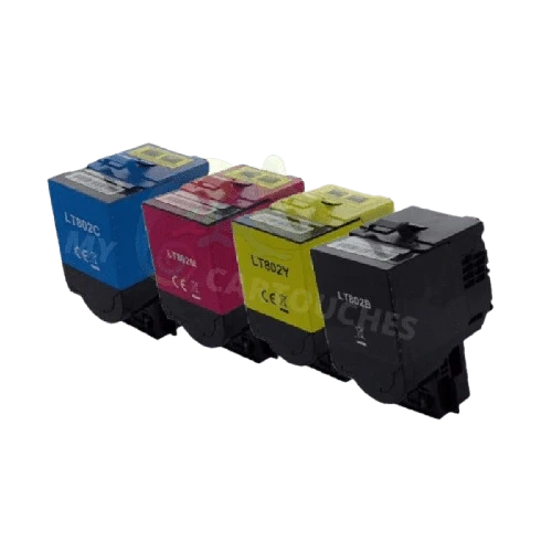Pack 4 Toners Lexmark 802S: CX310 dn, CX410 de