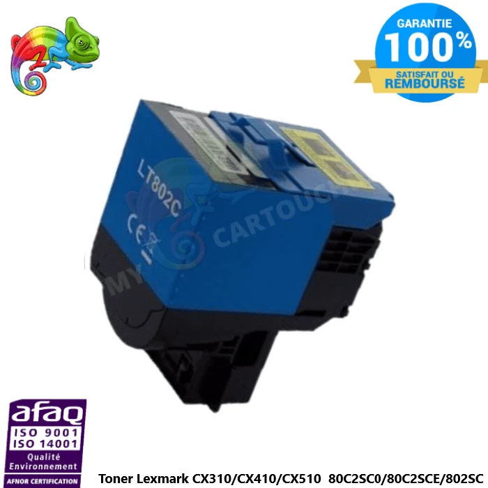 Toner Lexmark 802SC Cyan: CX310 dn, CX410 de