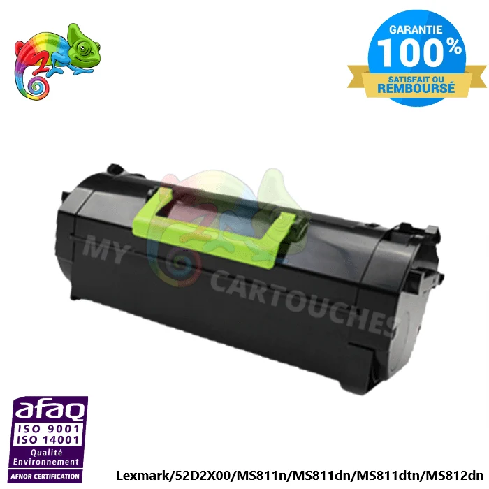 Toner laser compatible avec Lexmark MS811 ( 52D2X00 ) Noir