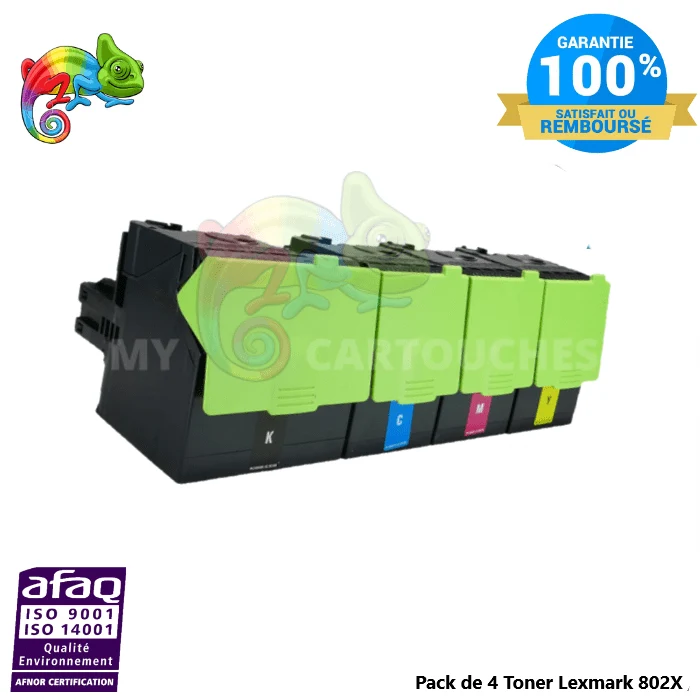 Pack 4 Toners Lexmark CX510 802X: CX510 de, CX510 dhe