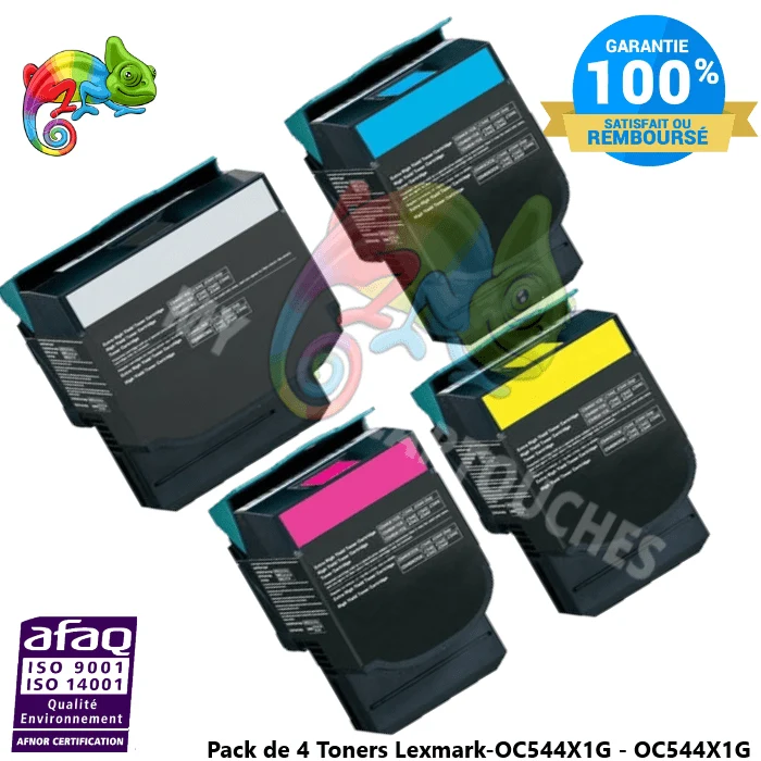 Pack de 4 Toners laser compatible avec Lexmark C544 ( OC544X1G )