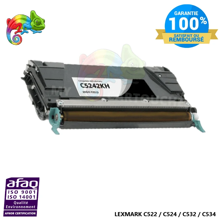 Toner Lexmark C522 Noir C5220KS: C522 N, C524, C532