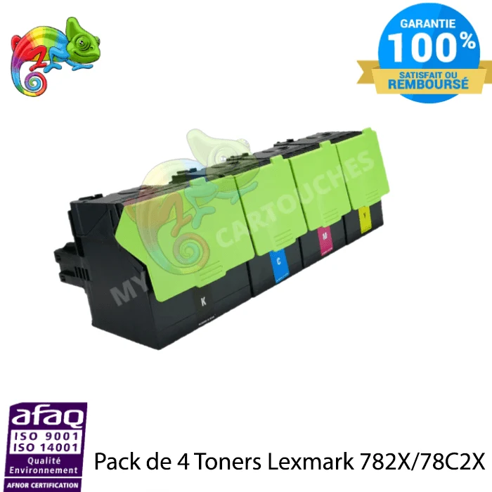 Pack 4 Toners Lexmark 78C2X: CS421 adn, CX421 adn, CX522 ade