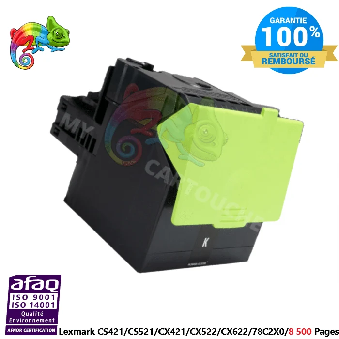 Toner Lexmark 78C2XK0 Noir: CS421 adn, CS521 dn, CX421