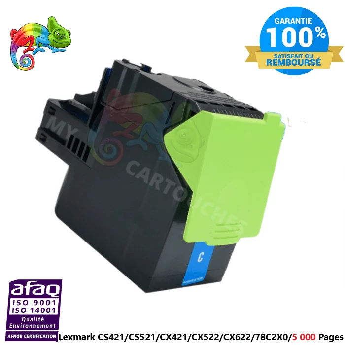 Toner Lexmark 78C2XC0 Cyan: CS421 adn, CS521 dn, CX421