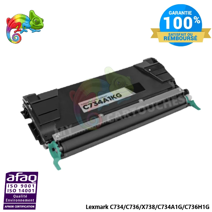 Toner Lexmark C734 Noir C734A1KG: C734 DN, C736 DN
