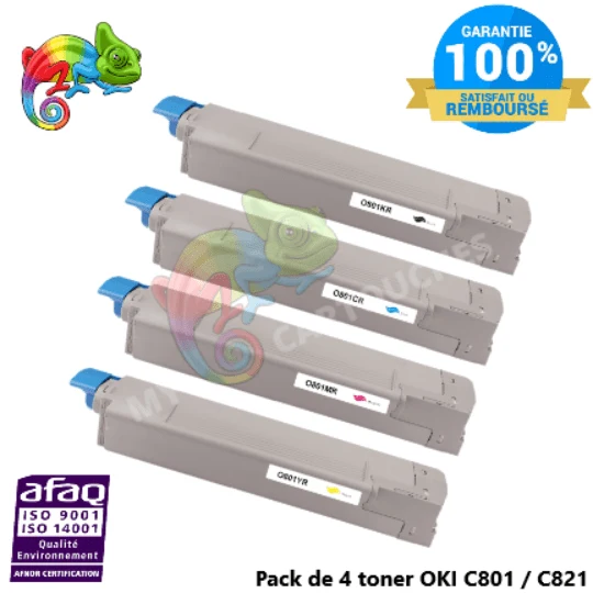 Pack 4 Toners OKI C801/C821: C801 DN, C821 DN