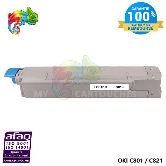 Toner OKI C801/C821 Noir 44643004: C801 DN, C821 DN