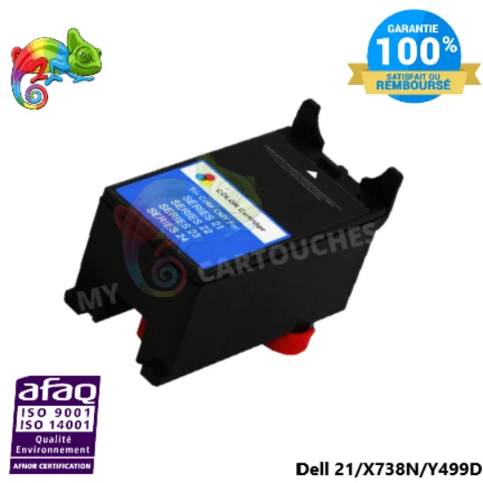 Cartouche Dell 21 Couleur X738N: Dell P 513 w, Dell V 313