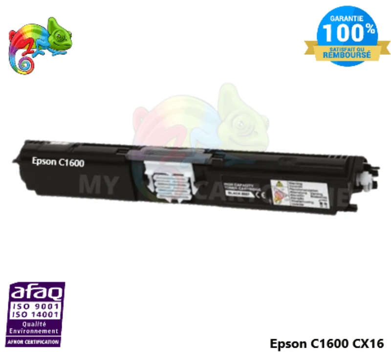 Toner Epson AcuLaser C1600 Noir C13S050557 : C 1600, CX 16