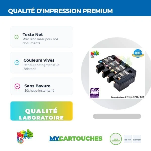 Pack de 4 Toner lasers Epson Aculaser C1700 - CX17