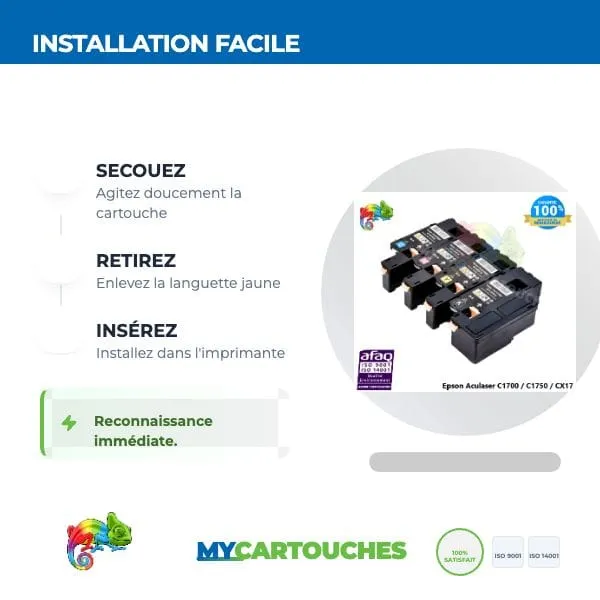 Pack de 4 Toner lasers Epson Aculaser C1700 - CX17