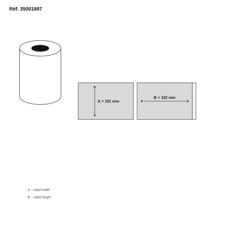Étiquettes Brother DK-11241 101x152 Thermal Eco, Permanent sans adaptateur - lot de 120 rouleaux x 200 étiq./rouleau - Réf. 35001897