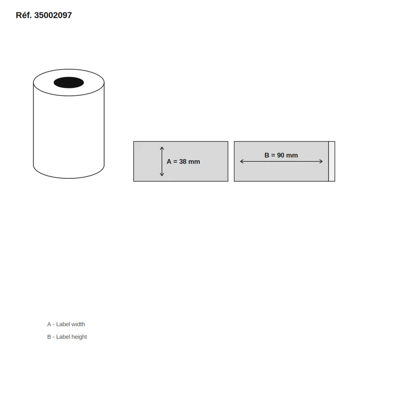 Étiquettes Brother DK-11208 38x90 Permanent avec adaptateur - lot de 120 rouleaux x 400 étiq./rouleau - Réf. 35002097