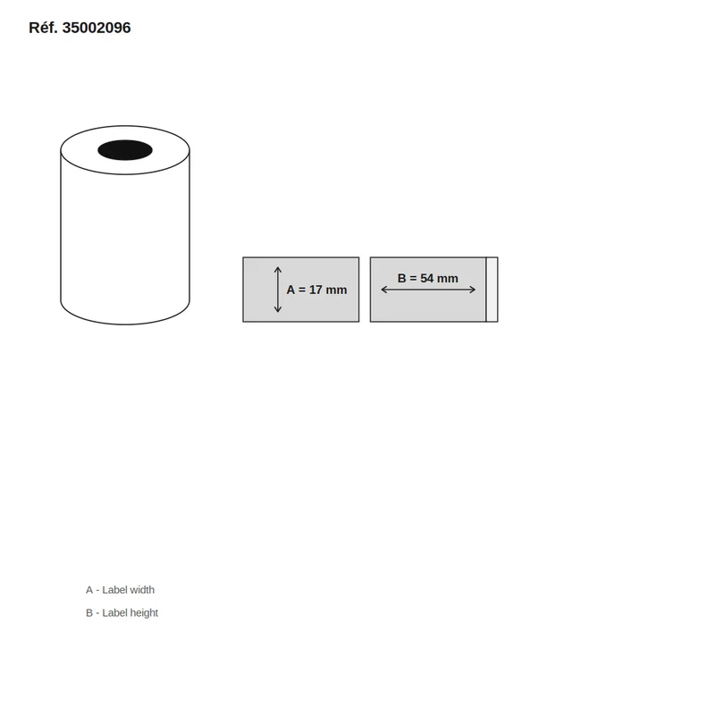 Étiquettes Brother DK-11204 17x54 Permanent avec adaptateur - lot de 120 rouleaux x 400 étiq./rouleau - Réf. 35002096