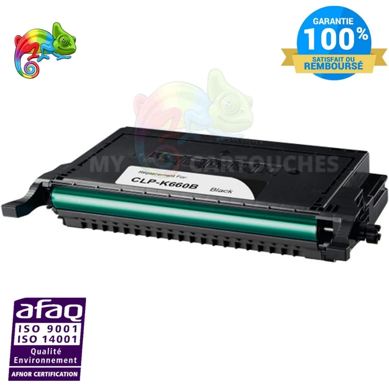 Toner Samsung CLP-K660 Noir: CLP-610ND, CLP-660N, CLX-6200ND