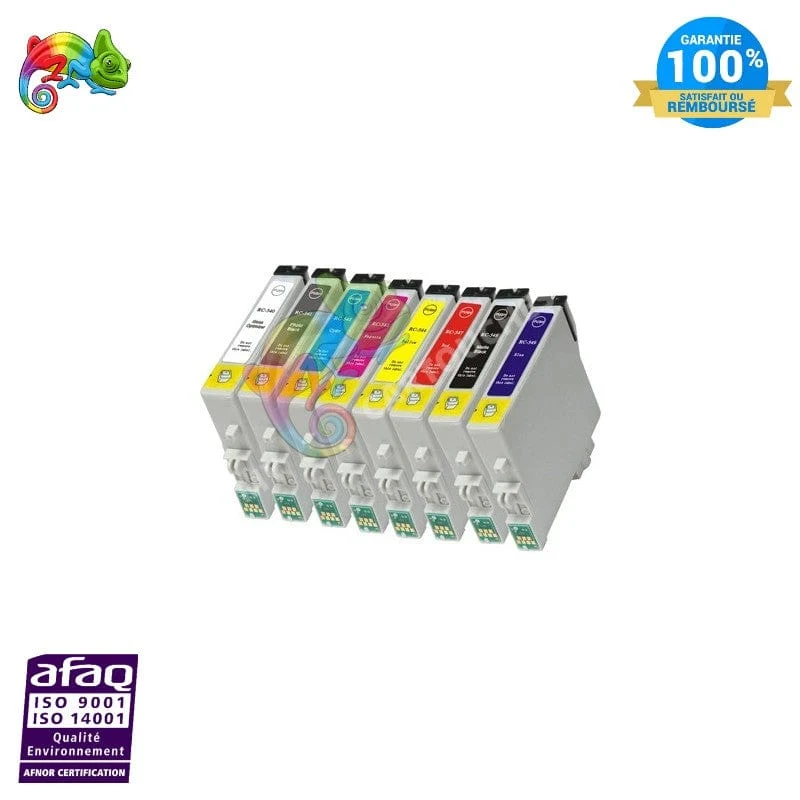 Pack 8 Cartouches Epson Grenouille T0540: Stylus Photo R800, R1800