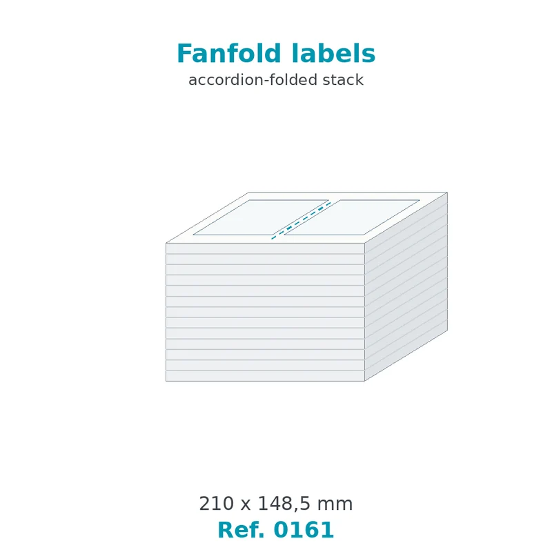 Paravent d'étiquettes velin blanc 210 x 148,5 mm - carton de 500 paravents - Réf. 0161