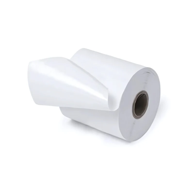 Échantillon étiquettes thermiques linerless 58 x 70 x 25 mm - 35 m, adhésif permanent (1 rouleau)