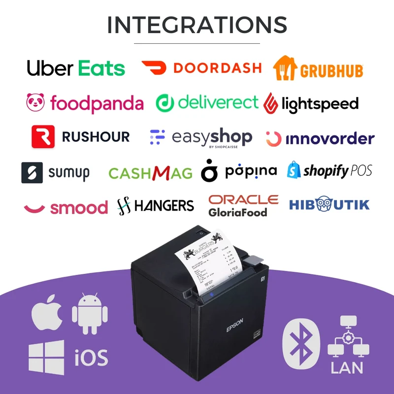 Uber Eats - Imprimante EPSON TM-M30II (112) USB Réseau Ethernet Bluetooth 80mm