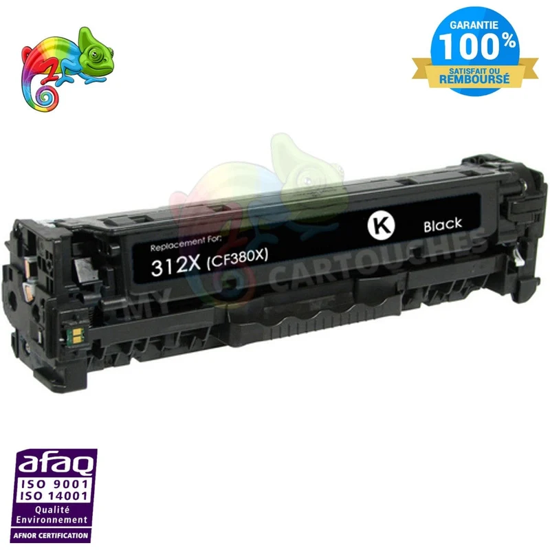 Toner HP 312X CF380X Noir: CLJ Pro MFP M476dn, M476dw