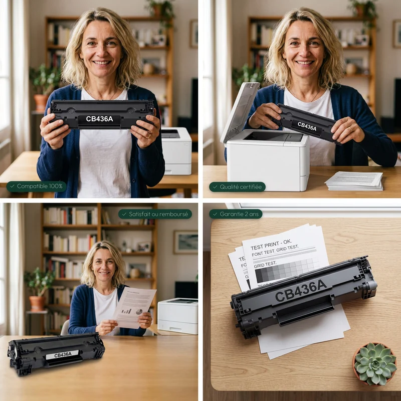 Toner HP 36A CB436A Noir — LaserJet P1505, M1120, M1522