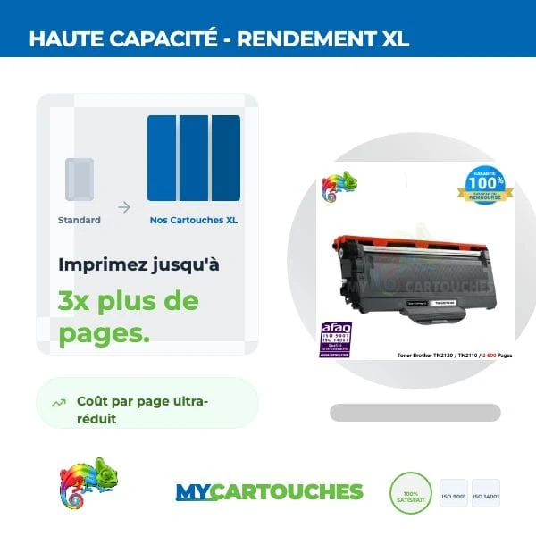 Toner Brother TN-2120 Noir — DCP-7030, DCP-7032