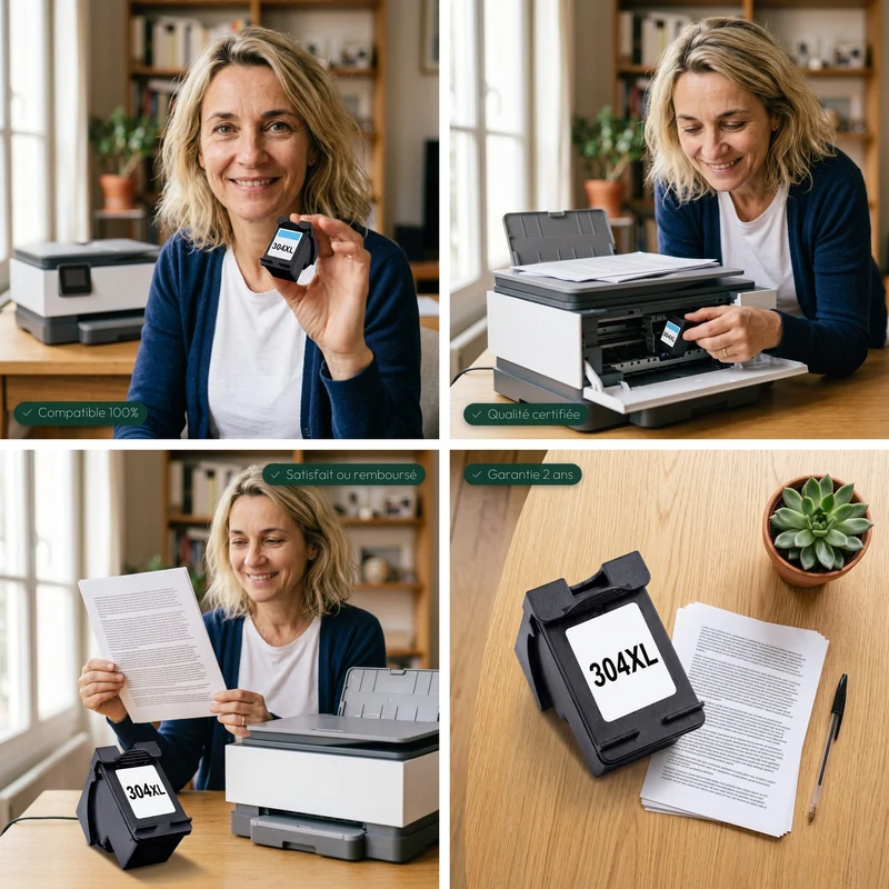 Cartouche HP 304 XL Noir — DeskJet 2620, Envy 5000