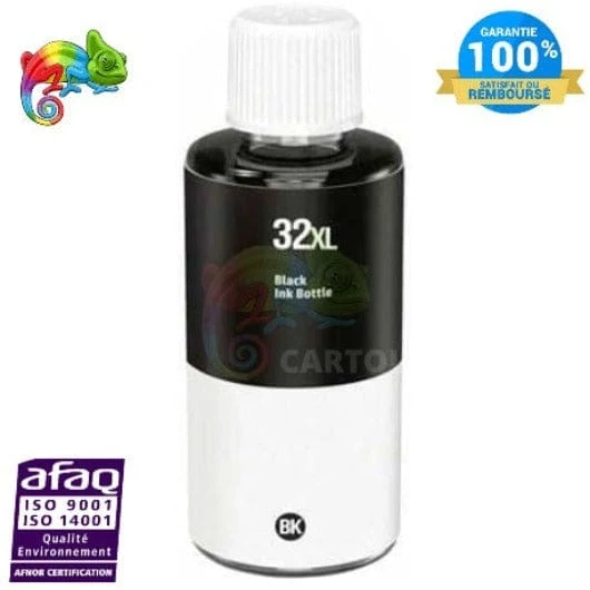 Flacon Encre HP 30/31/32 Noir: Smart Tank 550, 570, 315