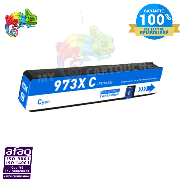 Cartouche HP 973 XL Cyan F6T81AE: PageWide Pro 452dw, 477dw