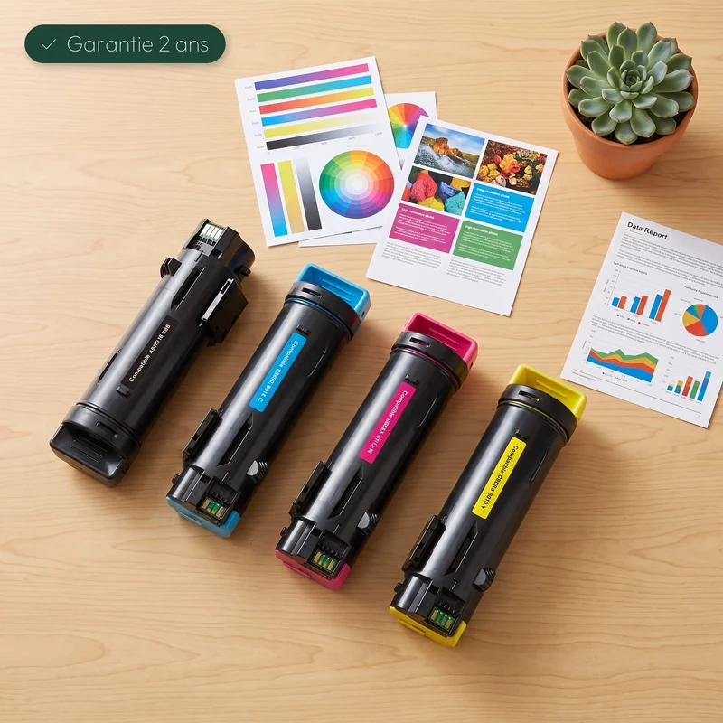 Pack 4 Toners Xerox Phaser 6510 Noir Cyan Magenta Jaune — Phaser 6510DN, WorkCentre 6515DN