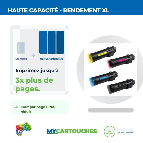 Pack 4 Toners Xerox Phaser 6510 Noir Cyan Magenta Jaune — Phaser 6510DN, WorkCentre 6515DN