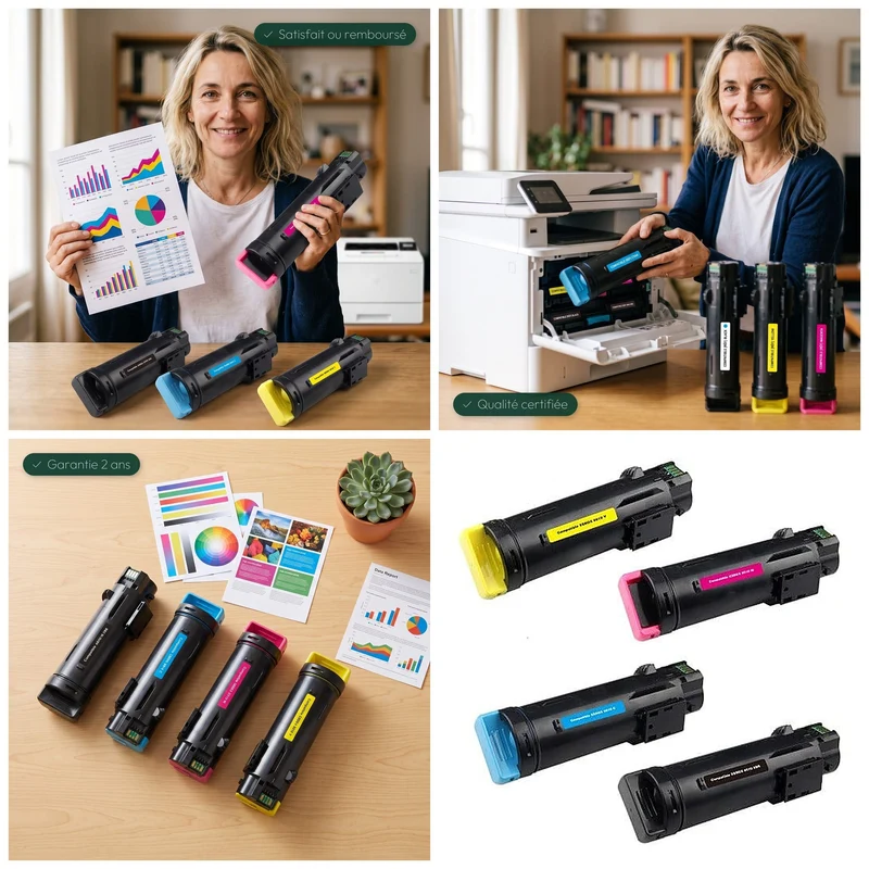Pack 4 Toners Xerox Phaser 6510 Noir Cyan Magenta Jaune — Phaser 6510DN, WorkCentre 6515DN