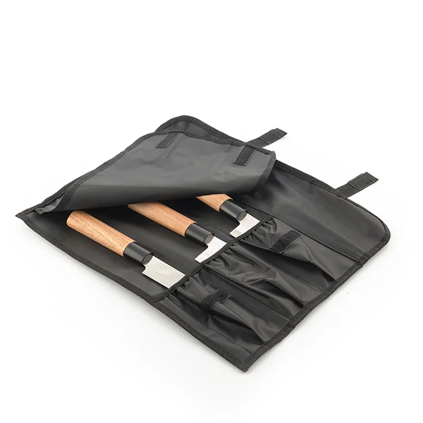 Ensemble de 3 couteaux japonais en acier de damas avec etui de transport professionnel - Livraison Offerte