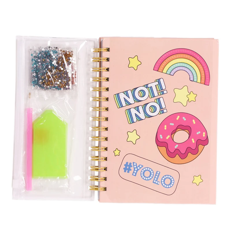 Carnet fantaisie + strass - Rose