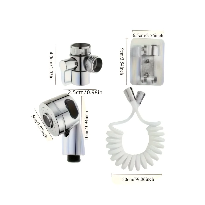 Prolongateur de Robinet Flexible avec Douchette – Tuyau Spirale pour Cuisine & Bain des Animaux