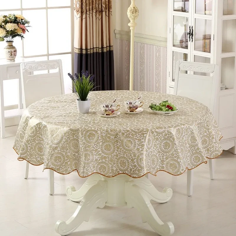 Nappe Ronde Fleurie en PVC 152/180 cm – Imperméable, Anti-Taches & Facile à Nettoyer