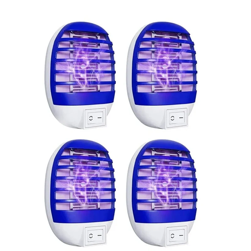 Lot de 4 Pièges Électriques Anti-Moustiques à LED UV – Lampes Anti-Insectes Sans Odeur pour Intérieur