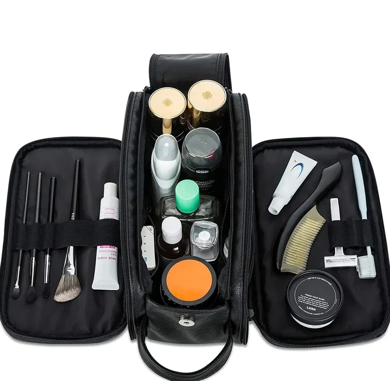 Trousse de Toilette Grande Capacité en Simili Cuir - Homme