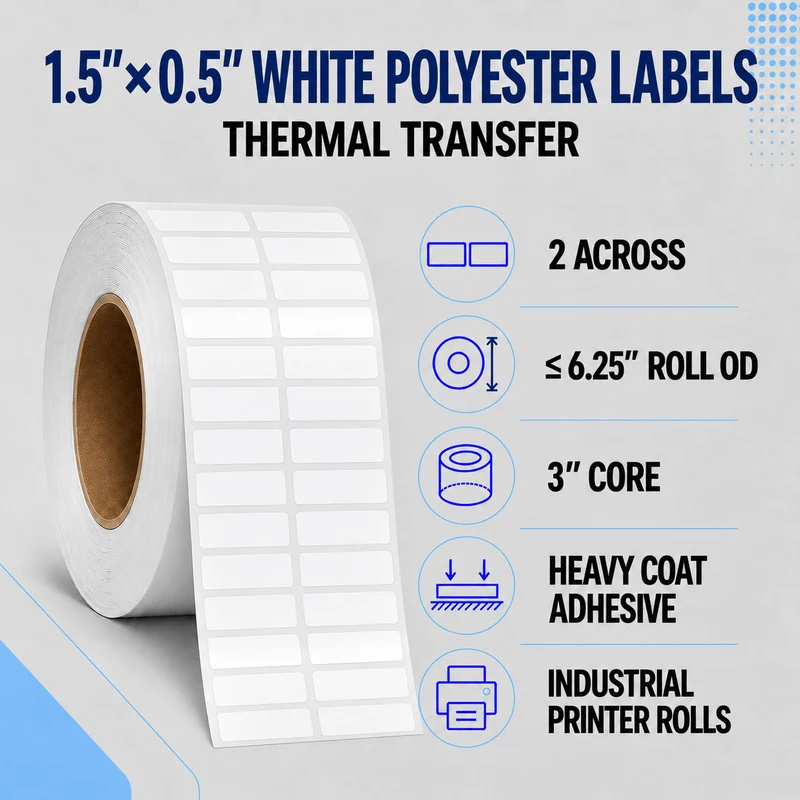 Thermal Transfer Labels - Glossy White Polyester for Desktop and Industrial Printers
