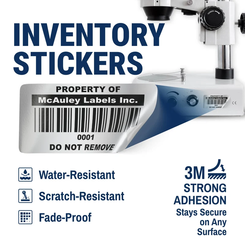 Custom ID Inventory Labels Numbered for Asset Tracking - 3M Heavy-Duty
