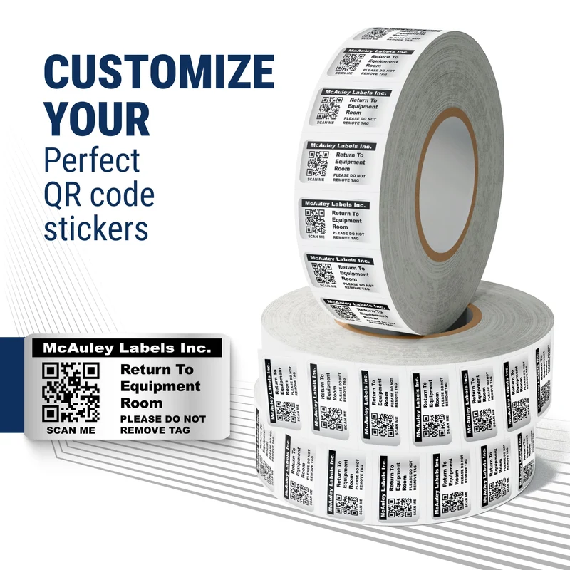 Custom QR Code Inventory Labels Numbered for Asset Tracking - 3M Heavy-Duty