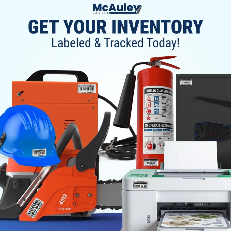 Custom ID Inventory Labels Numbered for Asset Tracking - Semi-Gloss White